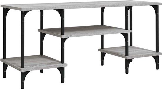 vidaXL Tv-meubel 102x35x45,5 cm bewerkt hout grijs sonoma eikenkleurig