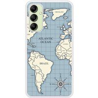 Samsung Bedrukt siliconen hoesje compatibel met Galaxy A14 5G Map vintage