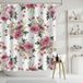 Bol Rideau de douche vintage à fleurs - Décoration botanique - 1 pièce - Rose - Polyester - 182x182cm