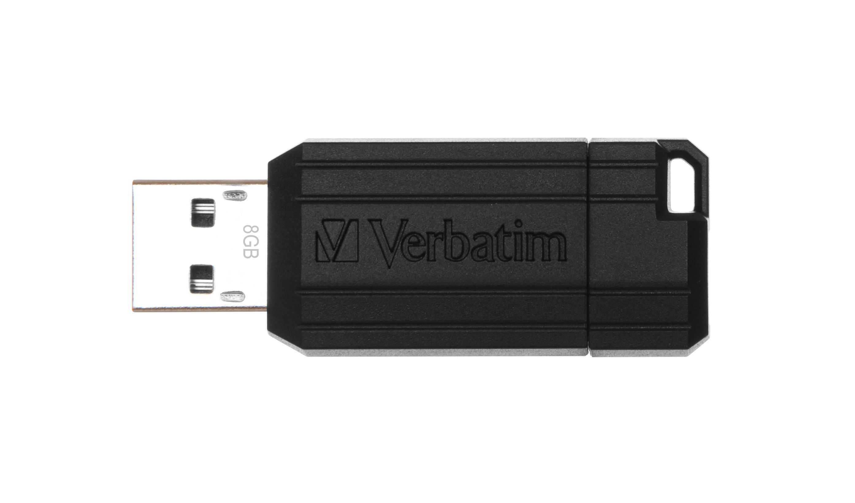 Verbatim PinStripe USB 2.0 Flash Drive - 8GB - Black
