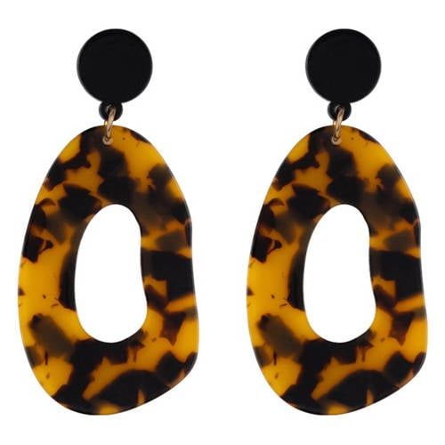 Club Manhattan oorbellen Abstract Tortoise bruin