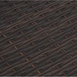 vidaXL 5-delige Tuinset met kussens poly rattan bruin