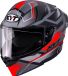 KYT R2R Parsec Integraalhelm - Grijs Mat/rood - Maat S