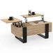 Idmarket - Table basse 2 plateaux relevables Phoenix bois noir et façon hêtre