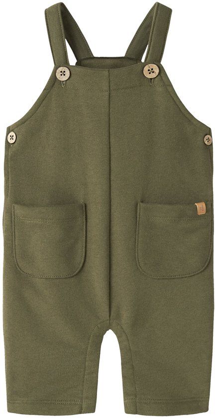 Lil' Atelier Baby Tuinbroek Loose fit Winter Moss Effen Mouwloos Biologisch katoen/Gerecycled polyester Maat 86