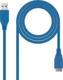 NANOCABLE USB 3.0 A to Micro USB B Cable Blue 1 m
