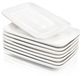 Omgoods - Set de 8 assiettes rectangulaires en porcelaine pour servir