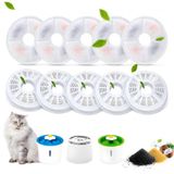 Kattenfontein filter 8 stuks filters kattenfontein filter voor kattenfontein met koolfilter en schuimfilter drinkfontein katten vervangingsfilter voor katten en honden voor 3L Flower drinkfontein voor