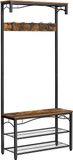 Merkloos / Sans marque Vasagle Garderobe - Kapstok Met 3 Planken - Schoenenrek – Kledingrek Met 5 Haken