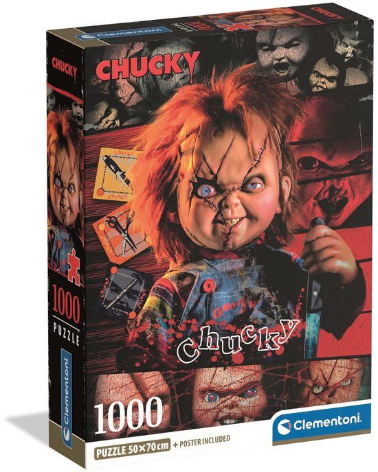 Clementoni Puzzel 1000 Stukjes Chucky Horror Thema Met Poster