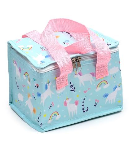 Puckator RPET Koeltas, lunchtas, eenhoorn, magisch thema, gemaakt van gerecyclede plastic fles, geïsoleerde lunchtas voor vrouwen, mannen, kinderen, lunchtas voor werk en school,