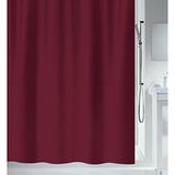 Spirella Douchegordijn Anti-Schimmel – Waterdicht Douchegordijn van Polyester met Stijlvol Design – Rood