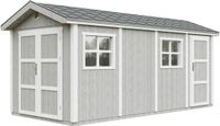 Timbela M915C-TUNDRA GREY - LP SmartSide abri de jardin à base de bois - 11,47 m² - 530x250xH252 cm - avec plancher et peinture