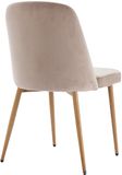 Vente-unique Set van 2 stoelen van fluweel en metaal met houteffect - Beige - MINAGRI