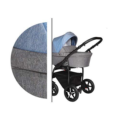 Lux4Kids Reissysteem 3in1 Isofix Buggy kinderwagen Carrycot kinderwagen Q9 door ChillyKids Ocean Zwart Q9/182B 3in1 met babyzitje