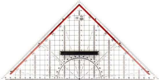 M+R Geodriehoek 30cm - Transparant - Plexiglas