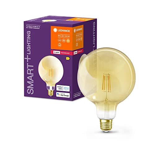 Ledvance Slimme LED lamp met ZigBee technologie, E27-basis gouden glas ,Warm wit (2400K), 680 Lumen, substituut voor 52W-verlichtingsmiddel slim dimbaar, 1-Pak