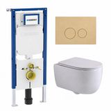 Geberit QeramiQ Dely Swirl Toiletset - Glans Wit