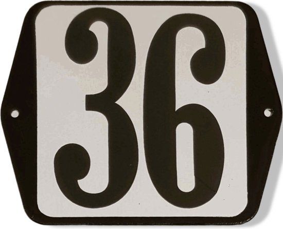 Huisnummer standaard nummer 36 - Hout - Wit - 75 cm - 1 jaar garantie