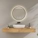 EMKE Ronde badkamerspiegel met verlichting, diameter 60 cm, zwart frame