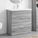 Maison Exclusive Ensemble de meubles de salle de bain exclusif - Gris Sonoma, dimensions 81 x 40 x 84,5 cm, fabriqué en bois composite