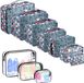 Goodivery ® Organisateur de valise, 10 pièces, fleurs bleues
