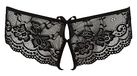 Cottelli LINGERIE Open kruis kanten slip Zwart S
