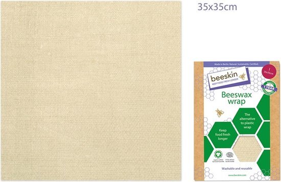 Beeskin Bijenwasdoek Large - 35x35 - Natural print Natural