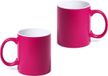 Merkloos / Sans marque Allegra Koffiemok en Drinkbeker - 12x stuks - roze/wit - 350 ml - Keramiek - Mokken