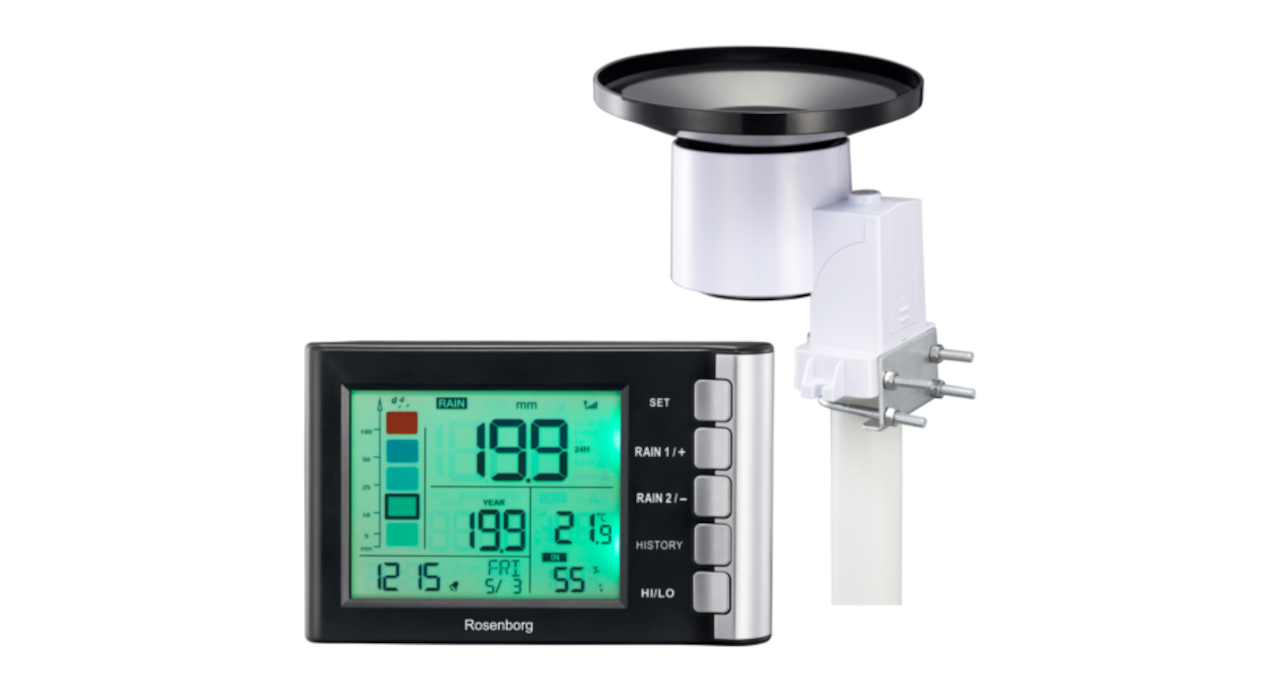 Rosenborg RG5360 Draadloze Regenmeter / Thermometer
