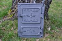 SEZAM - 27,5x37,5 cm - Porte pour cheminée, porte en fonte pour four à pain, four à pizza, fumoir pour maison ou jardin, poêle, porte de four, porte de fumoir, porte de cheminée