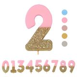Talking Tables Roze nummer 2 verjaardagskaars met gouden glitter