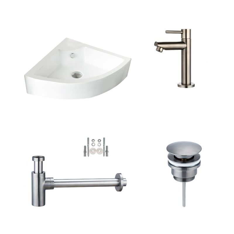 Badkamerplanet Fonteinset Keramiek Quartz Gun Metal 32x32x13 cm