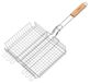 Maestro MR-1004 Grillrooster met houten handvat afsluitbaar (staal, 25x30cm)