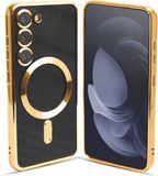 ShieldCase hoesje met camera cover - geschikt voor Samsung Galaxy S24 Plus / S25 Plus - MagSafe Samsung Galaxy S24 Plus / S25 Plus hoesje - camera bescherming - goud