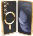 ShieldCase hoesje met camera cover - geschikt voor Samsung Galaxy S24 Plus / S25 Plus - MagSafe Samsung Galaxy S24 Plus / S25 Plus hoesje - camera bescherming - goud