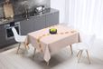 Bonamaison Tafelkleed, Anti-Mold, Sneldrogend, Waterdicht, 100% Polyester Tafellaken, Oranje, gebroken wit, 140 x 140 Cm