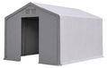Tente de stockage mobile 6x8 m – Toile PVC 720 g/m², acier galvanisé Ø76 mm, porte coulissante 2,6x3 m, hauteur latérale 3 m - Gris