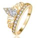 LGT JWLS Lookinggoodtoday Dames Ring Verguld met Kroon en Zirkonia Stenen-16mm