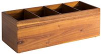 APS Houten Opbergbox Woody - 4 vakken van acaciahout - 36 x 14 x 12,5 cm