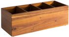 APS Houten Opbergbox Woody - 4 vakken van acaciahout - 36 x 14 x 12,5 cm