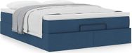 Maison Exclusive - Cadre de lit ottoman avec matelas, bleu, 140x200 cm, textile