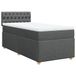 vidaXL Boxspringbed met matras, donkergrijs, 90x200 cm, gestoffeerd