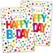 Merkloos / Sans marque Happy B-day feestzakjes - 24x - stippen - 22 cm - uitdeelzakjes - traktatiezakjes - verjaardag - Traktaties snoepzakjes