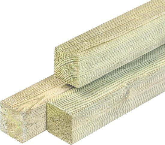 Merkloos Paal Grenen Geimpregneerd 6.8x6.8x200cm