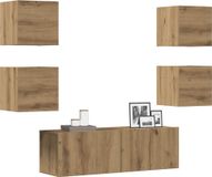 Maison Exclusive - Ensemble de 5 meubles TV à fixation murale en bois composite chêne Artisan