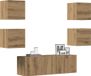 Maison Exclusive - Ensemble de 5 meubles TV à fixation murale en bois composite chêne Artisan