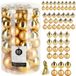 Home Styling Decoration Grupa Orion Sp. z o.o. Onbreekbare Kerstballen Set Goud - 60 stuks - Mix Ø 4, 5, 6 & 7 cm - Kunststof Kerstballen