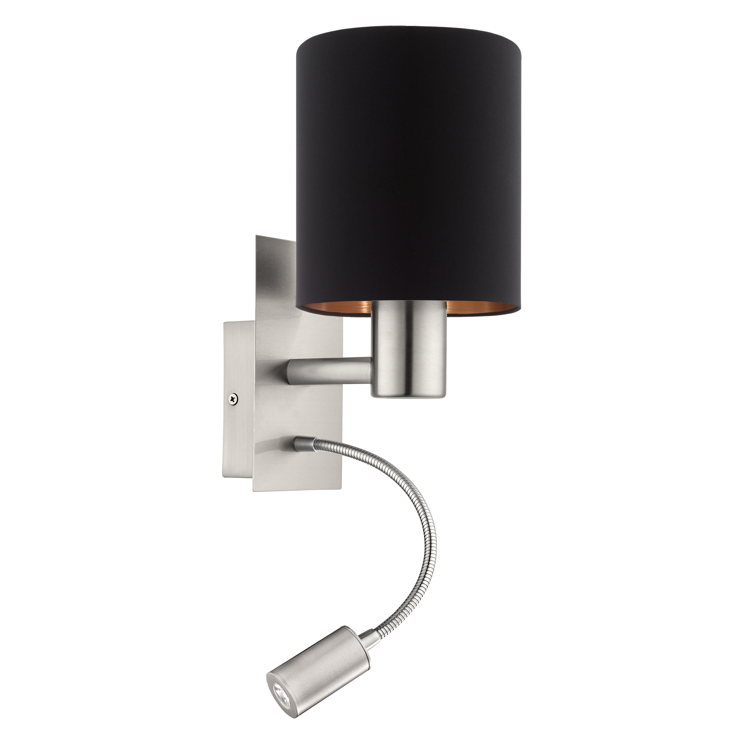 EGLO Pasteri Wandlamp - 38 cm - Staal, Stof/Weefsel