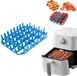 OrangeCart B.V. Ensemble bleu de deux pièces, support de hot-dog carré en silicone pour friteuse à air chaud